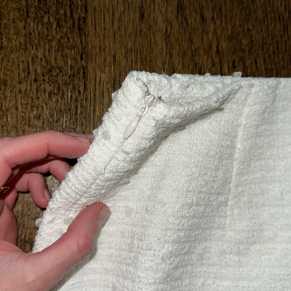 Endless Rose White Tweed Gold Button Mini Skirt - Picture 8 of 8